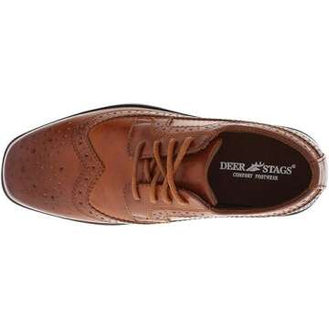 Deer Stags Boys' Ace Dress Comfort Wingtip Oxford/Luggage / 11 Little Kid/Medium