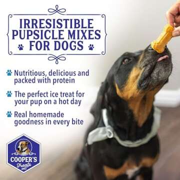 Cooper's Treats Pupsicle Starter Kit - Easy, Homemade Frozen Dog Treat Kit - Healthy, Delicious Dog Ice Cream Mix - Make Your Own Treats - Regular