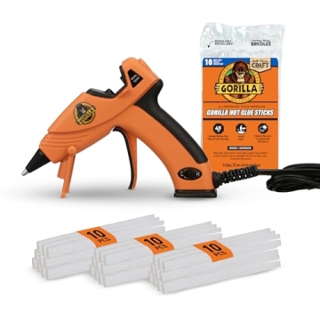 Gorilla Dual Temp Mini Hot Glue Gun Kit with 30 Hot Glue Sticks, Precision Nozzle, and Easy Squeeze ...