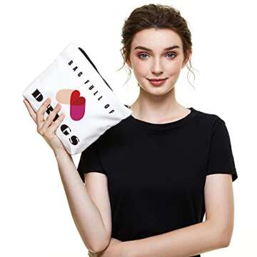 Fokongna Funny Pill Medicine Drug Bag Pill Zipper Pouch Bags | Full of Drugs Pill Case Organizer Makeup Cosmetic Travel Bag Toiletry Case Multifunction Pouch Gifts for Patient Women Girls Friend