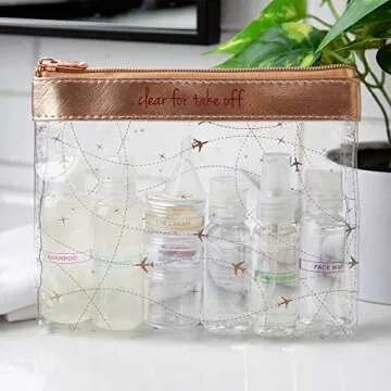 MIAMICA Rose Gold TSA Compliant Travel Kit for Women