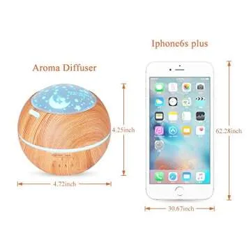 TOMNEW 150ML Aromatherapy Diffuser Ultrasonic Essential Oil Diffuser Kids Room Fragrance Mini Aroma Humidifier Wood Grain Waterless Auto Shut-Off and 7 Color LED Lights Changing for Home Baby (Brown)