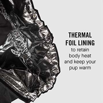 Canada Pooch Dog Snowsuit Thermal Dog Snow Jacket with Full Body Coverage Water-Resistant Easy On Dog Outdoor Onesie Warm Dog Bodysuit Pet Clothes - Black/Size 8