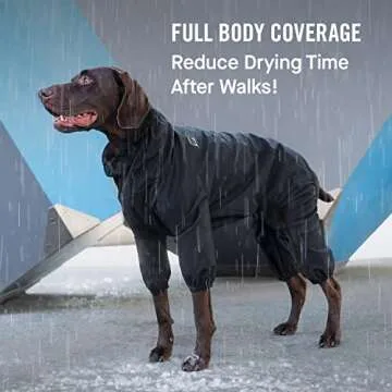 Canada Pooch Dog Snowsuit Thermal Dog Snow Jacket with Full Body Coverage Water-Resistant Easy On Dog Outdoor Onesie Warm Dog Bodysuit Pet Clothes - Black/Size 8