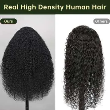 MEGALOOK 26 Inch V Part Wig Human Hair 12A Deep Curly Wig Human Hair Glueless U Part Human Hair wig 200% Density Beginner Friendly No Sew In No Glue Half Wigs For Women