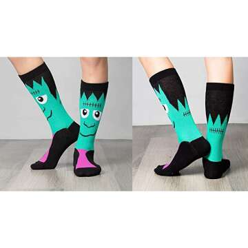 Halloween Novelty Crew Socks - 3 Pairs for Fun
