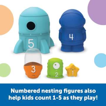 Learning Resources Nesting Space Surprise, 9 Pieces, Ages 18 Months+, Preschool Learning Activities,...