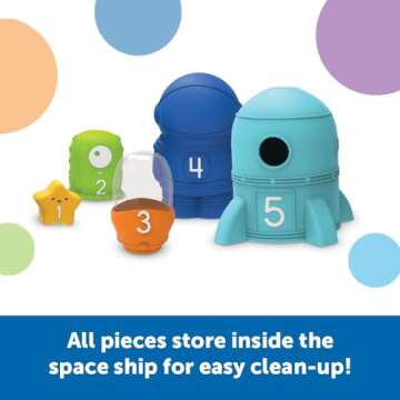 Learning Resources Nesting Space Surprise, 9 Pieces, Ages 18 Months+, Preschool Learning Activities, Toddler Learning Toys, Montessori Toys