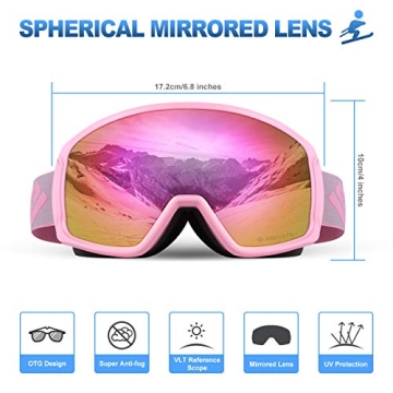 SH HORVATH Ski Snowboard OTG Goggles with Anti-Fog HD Lens