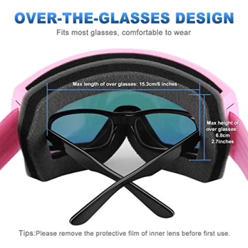 SH HORVATH Ski Snowboard OTG Goggles with Anti-Fog HD Lens
