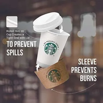 Bools 12oz Disposable Hot Paper Cups with Lids Pack of 50