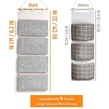 CROWNED Over Door Hanging Storage Bags for Home Organization