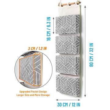 CROWNED Over Door Hanging Storage Bags for Home Organization