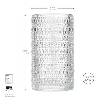 Glaver’s Hobnail Drinking Glasses Set of 4 Vintage Style