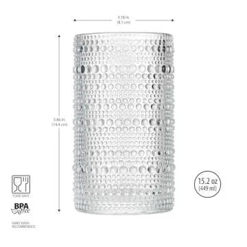 Glaver’s Hobnail Drinking Glasses Set of 4 Vintage Style