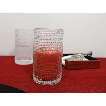 Glaver’s Hobnail Drinking Glasses Set of 4 Vintage Style