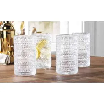 Glaver’s Hobnail Drinking Glasses Set of 4 Vintage Style