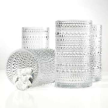 Glaver’s Hobnail Drinking Glasses Set of 4 Vintage Style