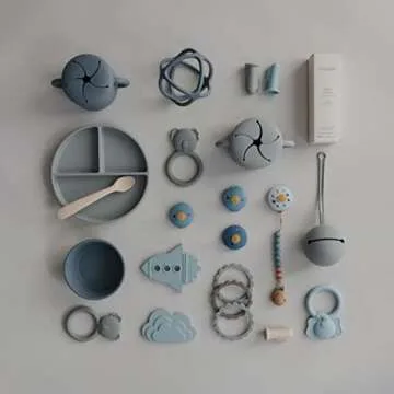 mushie Silicone Pacifier Holder Case (Stone)