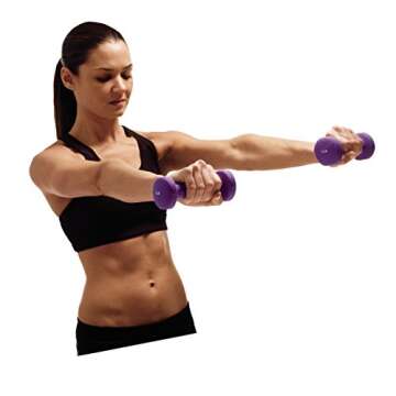 Valeo 3-Pound Pair Non-Slip Neoprene Hand Weights For Fitness Training, Includes Exercise Wall Chart