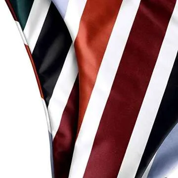 ZAFUL Women's Spaghetti Strap Tie Knot Front Stripe Print Stripe Swimsuit High Waist Solid Two-Piece Bikini Sets (Multi, S)