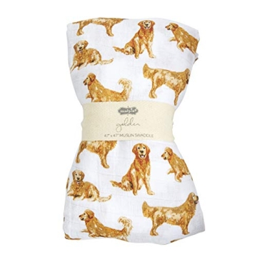Mud Pie Golden Retriever Baby Swaddle Blanket 47x47