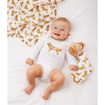 Mud Pie Golden Retriever Baby Swaddle Blanket 47x47