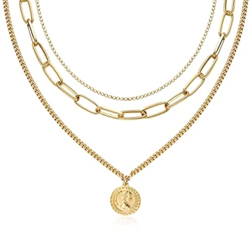 ACC PLANET Gold Layered Necklaces for Women - Elegant Coin Pendant Jewelry
