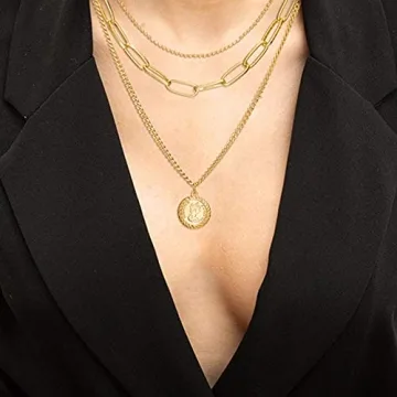 Layered Gold Necklaces for Women - 18K Gold Plated Jewelry