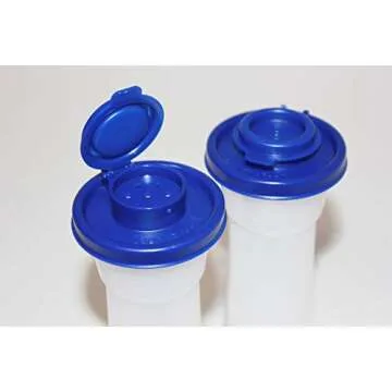 Tupperware Large Hourglass Salt and Pepper Shakers in Tokyo Blue