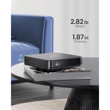 Dangbei Atom Laser Projector, 1200 ISO Lumens, 3D Ready, Official Netflix, 1080p HD with 4K HDR Input, 180" Display, HDR10, 2x5W Dolby Audio Speakers, Home Theater Projector with WiFi and Bluetooth
