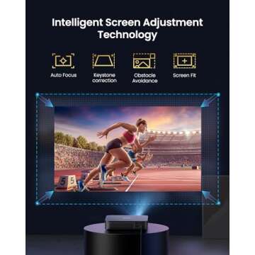 Dangbei Atom Laser Projector, 1200 ISO Lumens, 3D Ready, Official Netflix, 1080p HD with 4K HDR Input, 180" Display, HDR10, 2x5W Dolby Audio Speakers, Home Theater Projector with WiFi and Bluetooth