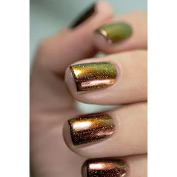 ILNP Greatness (H) - Red to Gold Holographic Ultra Chrome Nail Polish, Chip Resistant, 7-Free, Non-Toxic, Vegan, Cruelty Free, 12ml