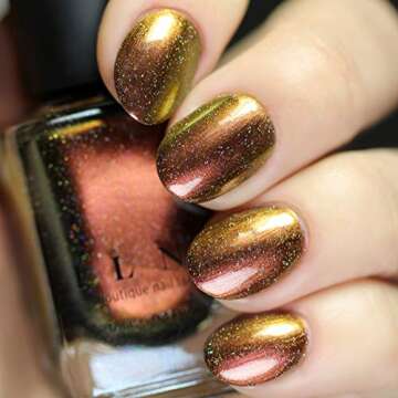 ILNP Greatness (H) - Red to Gold Holographic Ultra Chrome Nail Polish, Chip Resistant, 7-Free, Non-Toxic, Vegan, Cruelty Free, 12ml