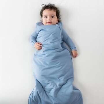 KYTE BABY Unisex Rayon Made From Bamboo Sleep Bag for Babies and Toddlers, 2.5 Tog (Small, Slate)