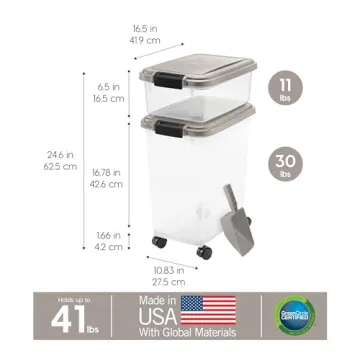 IRIS USA Airtight Dog Food Storage Container Combo Set