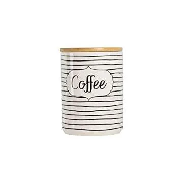 10 Strawberry Street Coffee, Sugar, Flour Kitchen Canister, 3 Piece Set, Everyday Black/White
