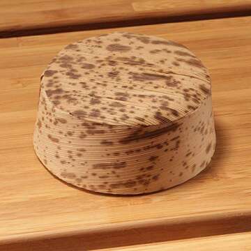 BambooMN 2.7" Dia x 1" High Bamboo Leaf Round Tubs Ramekins, All Natural Disposable Compostable for Catering and Home Use, 100 Pieces