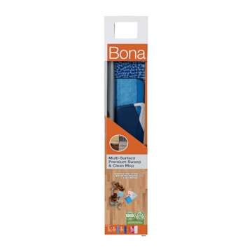 Bona Premium Microfiber Floor Mop for Dry and Wet Floor Cleaning - Includes Microfiber Cleaning Pad and Microfiber Dusting Pad - Dual Zone Cleaning Design for Faster Cleanup