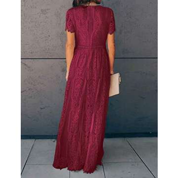 Elegant Floral Lace Maxi Dress for Weddings and Parties