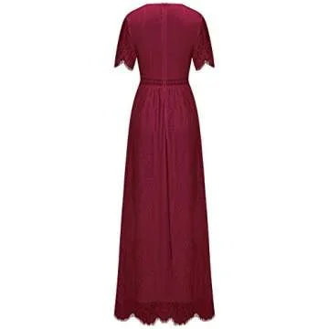 Elegant Floral Lace Maxi Dress for Weddings and Parties