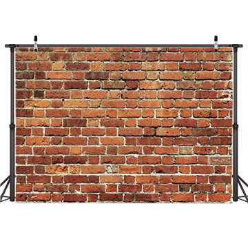 AIIKES 7x5FT Red Brick Wall Backdrop Brick Photography Backdrops Baby Birthday Party Graduation Home...