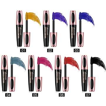 BONNIESTORE 7 Colors 4D Silk Fiber Lash Color Mascara, Waterproof and Long Lasting Color Mascara, Thickening and Lengthening Colored Lashes Mascara Eyeliner Charming Mascara for Eyelash Eye Makeup