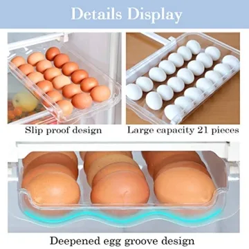 Adjustable Snap-On Egg Tray Fridge Organizer 18 Eggs
