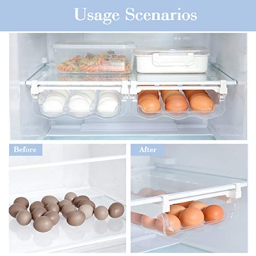 Adjustable Snap-On Egg Tray Fridge Organizer 18 Eggs
