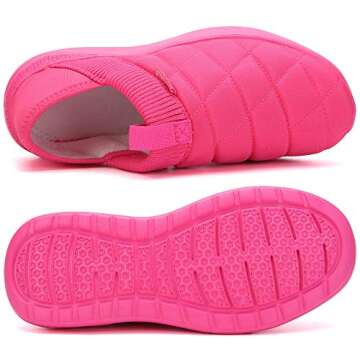 KUBUA Slippers for Men and Womens Indoor House Shoes Plush Slip on Outdoor Garden Loafers Pink 7 Women / 6 Men