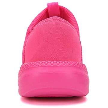 KUBUA Slippers for Men and Womens Indoor House Shoes Plush Slip on Outdoor Garden Loafers Pink 7 Women / 6 Men