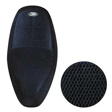 uxcell XL 3D Motorcycle Moped Seat Cover Breathable Mesh Net Cushion Black Blue