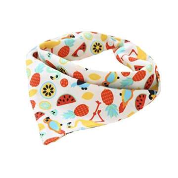 (Set of 4) Dog Bandanas Made from Super Soft Cotton with Adjustable Button Snap Tie Closure - Multi Pattern Pack - Biscuit