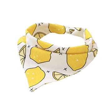 (Set of 4) Dog Bandanas Made from Super Soft Cotton with Adjustable Button Snap Tie Closure - Multi Pattern Pack - Biscuit